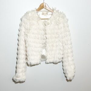 Alter’d State Cream Fuzzy Jacket Cardigan Size XS